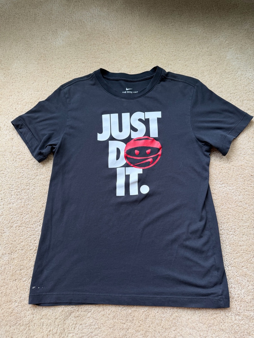 Nike Dri-FIT Black Nike Tee Just Do It Crew Neck T Shirt - Adult Size S - GUC